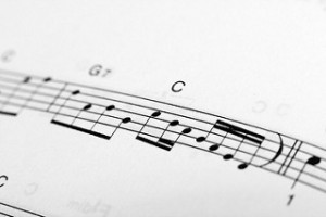 music notation with chord names
