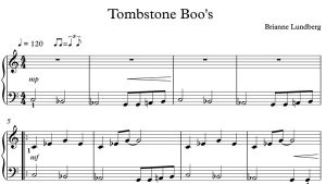 Halloween Piano Sheet Music - Tombstone Boo's
