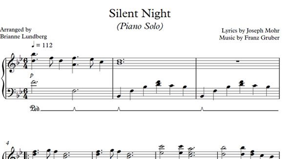 Silent Night Sheet Music for Piano (Intermediate) - Musical Bri